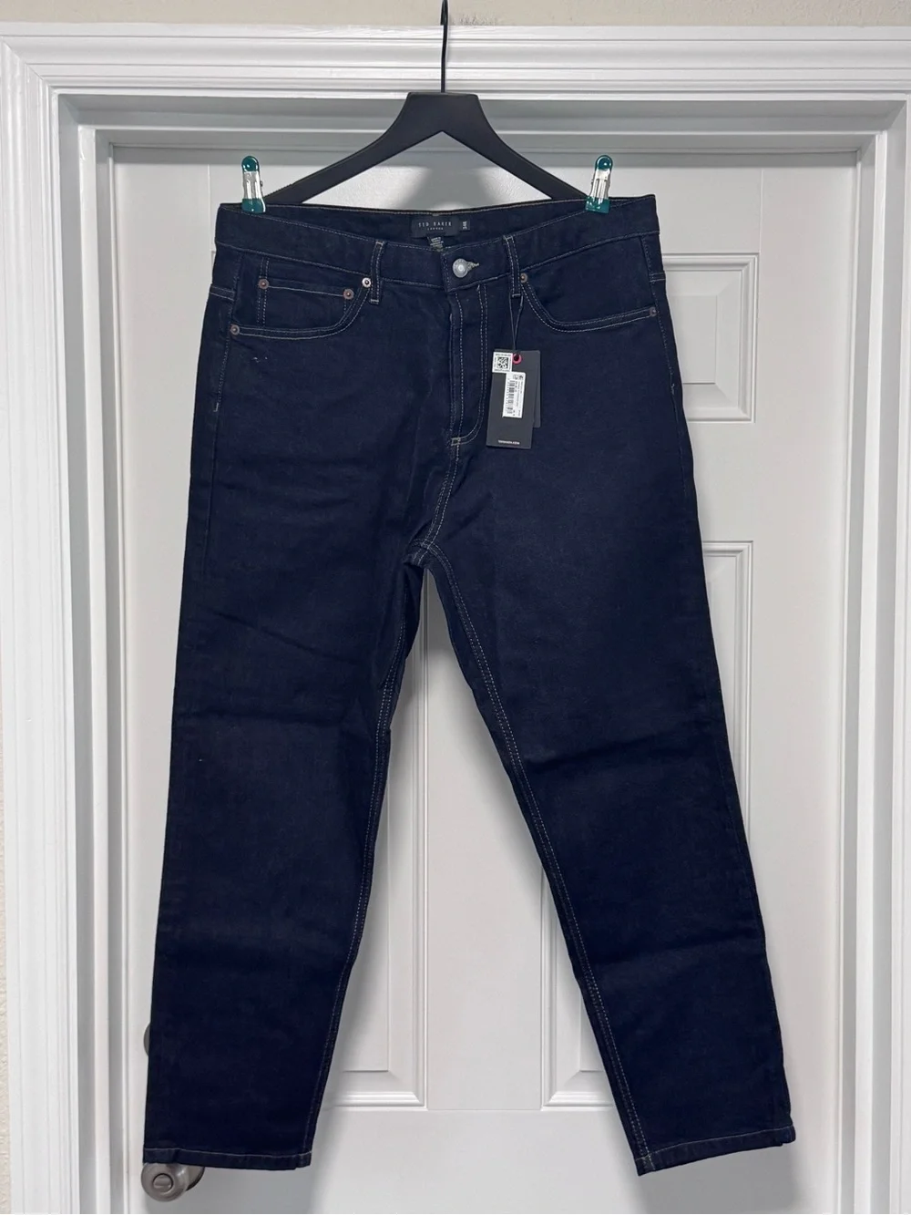NWT Ted Baker London Dyllon Tapered Fit Stretch Jeans Dark Blue Mens Size 34R